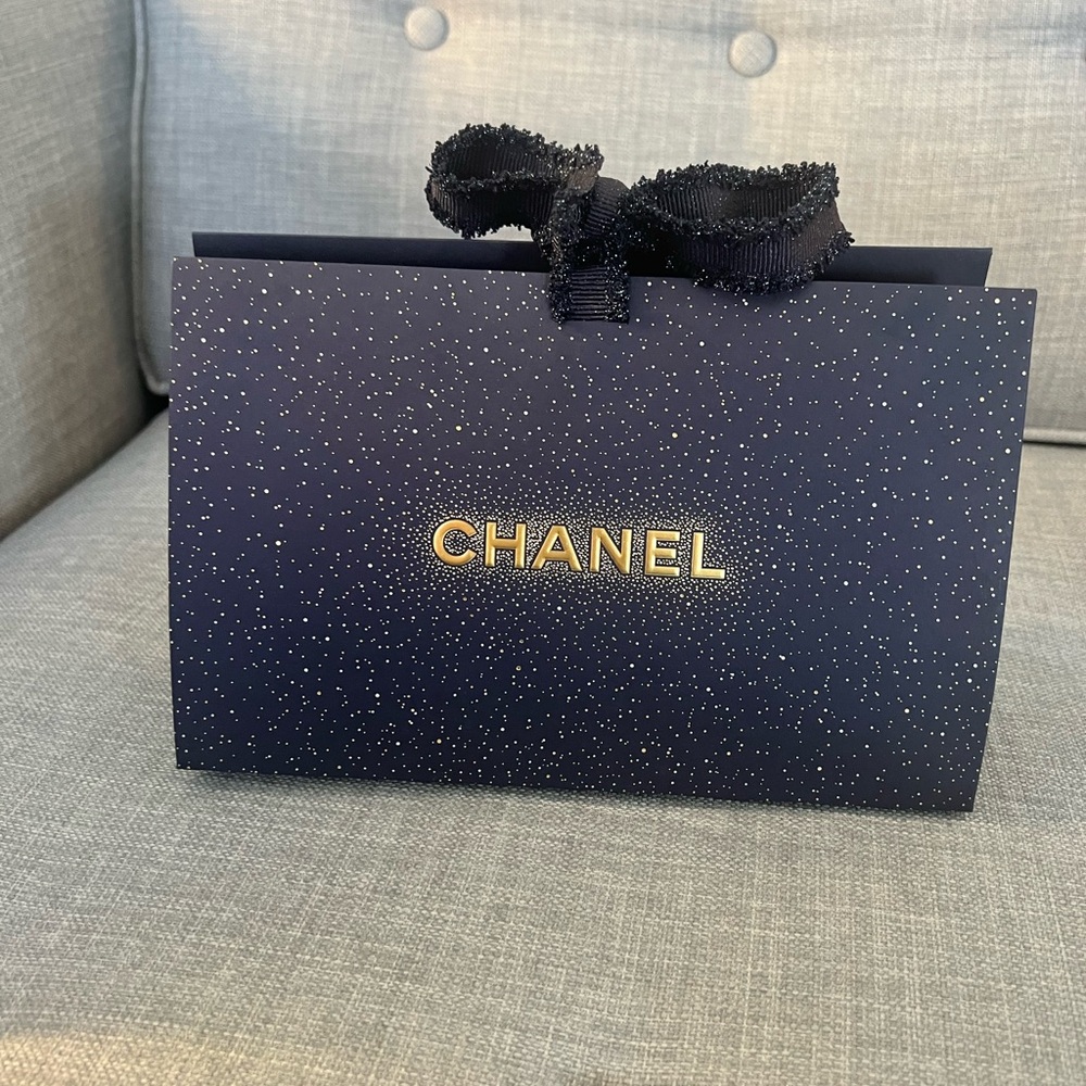 Chanel Midnight Blue Bag with Gold Accents